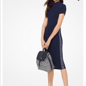 Michael Kors Logo Ribbed Knit dress